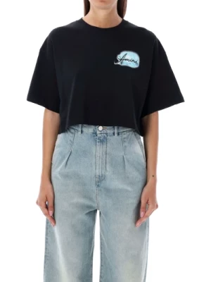 Air Brush Cropped T-Shirt Czarny Amiri