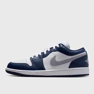 Air Jordan 1 Low white/wolf grey/midnight navy, marki JORDANFootwear, w kolorze Niebieski, rozmiar