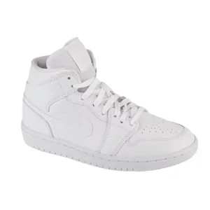 Air Jordan 1 Mid DV0991-111, Damskie, Białe, buty sneakers, skóra licowa, rozmiar: 35,5