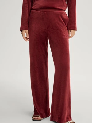 Aksamitne spodnie domowe w kolorze ciemnoczerwonym Joop