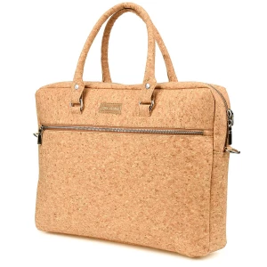 Aktówka torba duża laptopówka korka naturalnego wegańska CorkVillage brązowy, beżowy Merg