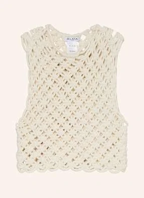 Alaïa Krótki Top weiss ALAÏA