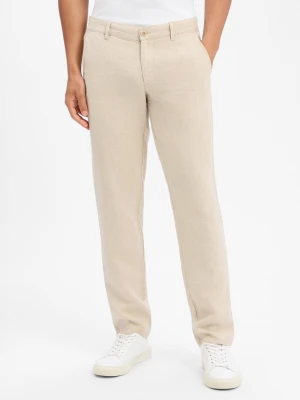 Alberto Lniane spodnie - Lou-J Mężczyźni len beżowy,