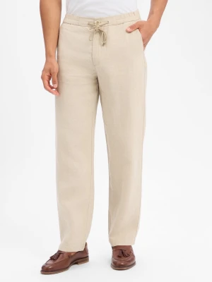 Alberto Lniane spodnie - Luis-Gu Mężczyźni len beżowy,