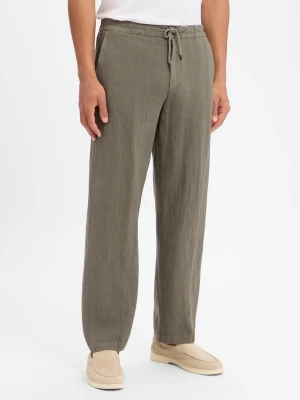 Alberto Lniane spodnie - Luis-Gu Mężczyźni len zielony,