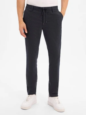 Alberto Męskie spodnie materiałowe - Jump Mężczyźni niebieski wzorzysty,