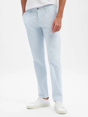Alberto Męskie spodnie materiałowe - Lou Mężczyźni Bawełna niebieski jednolity,