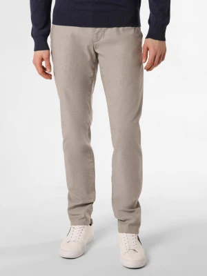 Alberto Spodnie Mężczyźni Bawełna beżowy wypukły wzór tkaniny,