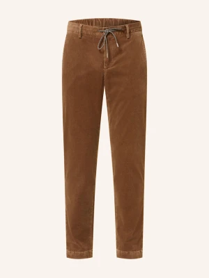 Alberto Spodnie Sztruksowe Jump W Stylu Dresowym Slim Fit braun JASNOBRĄZOWY