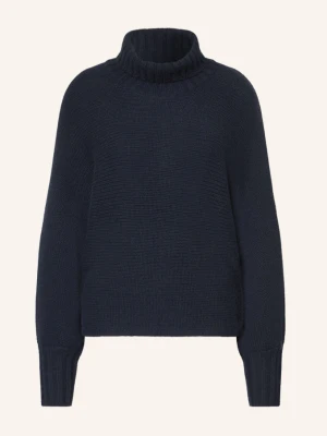 Alcidia Da Veiga Sweter Z Golfem Z Kaszmiru blau GRANATOWY