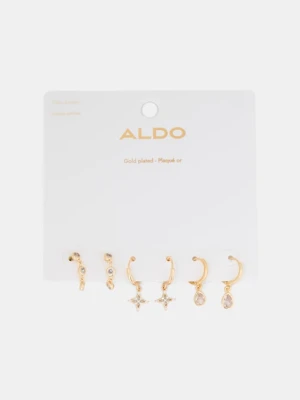 Aldo komplet kolczyków damskich pozłacanych z cyrkonią SHANNAA 3-pack