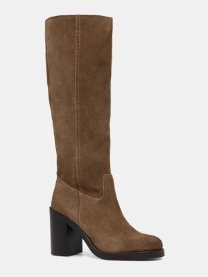 Aldo kozaki zamszowe AGRAEWEN damskie kolor brązowy na słupku 14115059