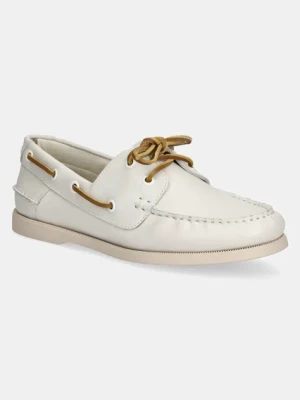 Aldo mokasyny skórzane HARBORCHIC damskie kolor beżowy na płaskim obcasie 13966685