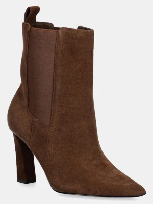 Aldo sztyblety zamszowe LIORA damskie kolor brązowy na słupku 14147558