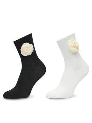 Aldo Zestaw 2 par wysokich skarpet damskich Rosettesocks 13939716 Czarny