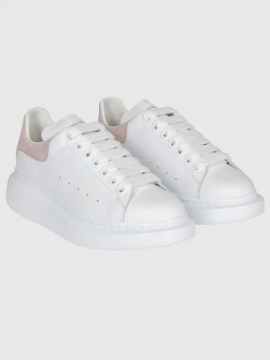 ALEXANDER MCQUEEN Białe sneakersy damskie z różowym napiętkiem, Rozmiar 38,5
