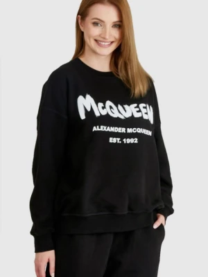 ALEXANDER MCQUEEN Czarna bluza damska z logo, Rozmiar 40