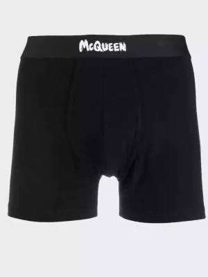 Alexander Mcqueen Czarne bokserki z logo