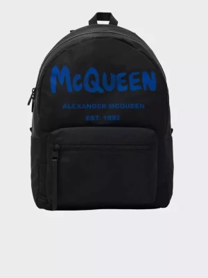 Alexander Mcqueen Czarny plecak z logo