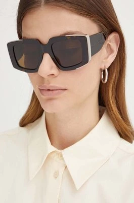 Alexander McQueen okulary przeciwsłoneczne damskie kolor brązowy AM0446S