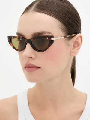 Alexander McQueen okulary przeciwsłoneczne damskie kolor brązowy AM0520S