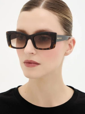 Alexander McQueen okulary przeciwsłoneczne damskie kolor brązowy AM0526S