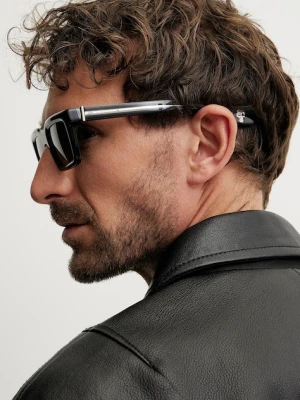 Alexander McQueen okulary przeciwsłoneczne męskie kolor czarny AM0506S