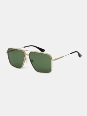 Alexander McQueen okulary przeciwsłoneczne męskie kolor złoty AM0500S