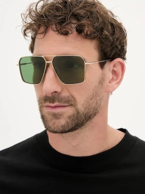 Alexander McQueen okulary przeciwsłoneczne męskie kolor złoty AM0500S