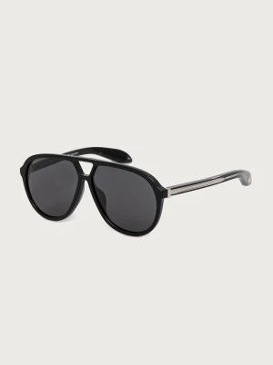 Alexander McQueen okulary przeciwsłoneczne pilotki męskie czarny