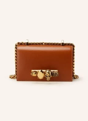 Alexander Mcqueen Torba Na Ramię Mini Jewelled Satchel braun