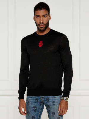 Alexander McQueen Wełniany sweter JUMPER | Regular Fit czarny