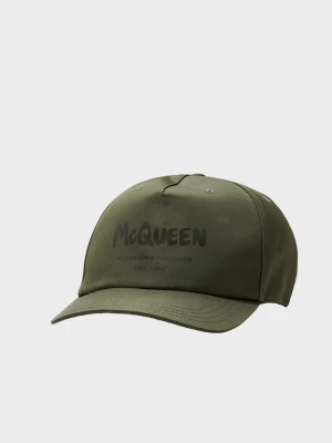 Alexander Mcqueen Zielona czapka z logo