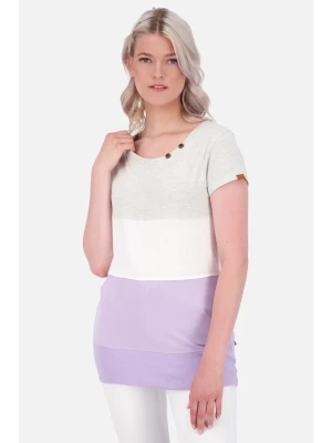 alife and kickin Koszulka "Cori" w kolorze biało-fioletowo-szarym rozmiar: M