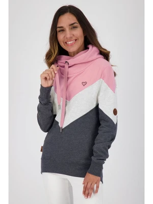 alife and kickin Sweter "StellaAK" w kolorze jasnoróżowo-szaro-białym rozmiar: S
