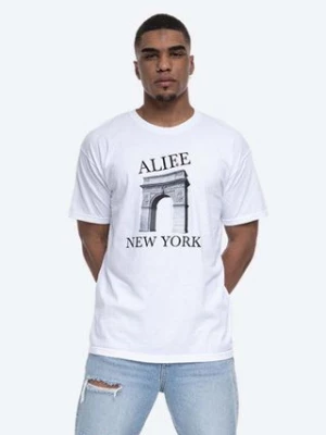 Alife t-shirt bawełniany Washington Square kolor czarny wzorzysty ALISS20-48 WHITE/BLACK ALISS20.48-WHITE.BL