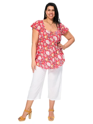 Aller Simplement Bluzka w kolorze czerwono-białym rozmiar: 46/48