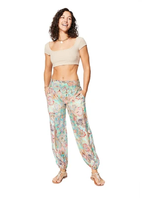 Aller Simplement Spodnie w kolorze turkusowym ze wzorem rozmiar: 38/40