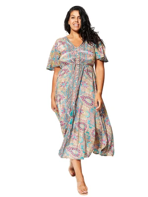 Aller Simplement Sukienka w kolorze błękitnym ze wzorem rozmiar: 50/52