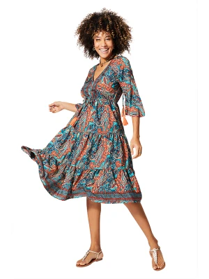 Aller Simplement Sukienka w kolorze niebiesko-czerwonym rozmiar: 38/40