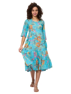 Aller Simplement Sukienka w kolorze turkusowym ze wzorem rozmiar: 34/36