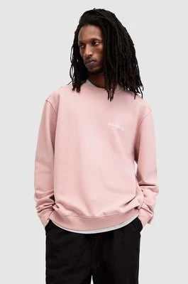 AllSaints bluza bawełniana ACCESS męska kolor różowy z nadrukiem M009NA