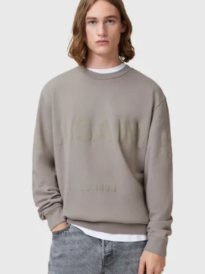 AllSaints bluza bawełniana BIGGY męski kolor beżowy z nadrukiem M029NA