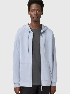 AllSaints bluza bawełniana BRACE męska kolor niebieski z kapturem gładka M032JB