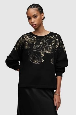 AllSaints bluza bawełniana Ondre damska kolor czarny z nadrukiem