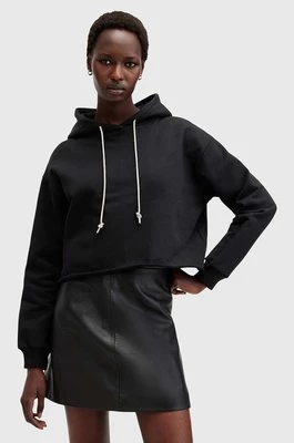 AllSaints bluza bawełniana PIPPA SPARKLE HOODY damska kolor czarny z kapturem gładka W117JB