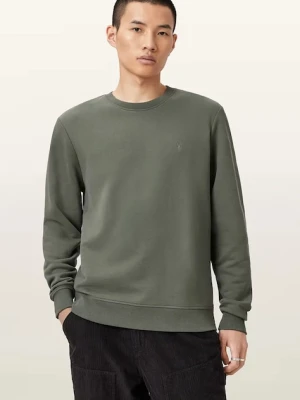 AllSaints bluza bawełniana RAVEN CREW męska kolor zielony gładka M037NB