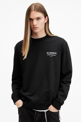 AllSaints bluza bawełniana SANCTUM męski kolor czarny z nadrukiem M028NB