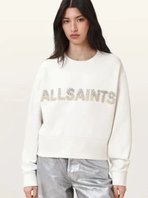 AllSaints bluza bawełniana SEPARO damska kolor biały z aplikacją W215JC