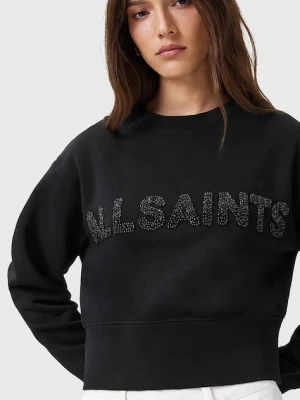 AllSaints bluza bawełniana SEPARO damska kolor czarny z aplikacją W215JC